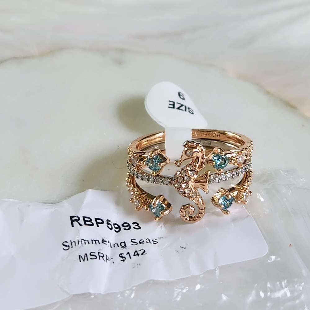 NWT Bomb Party 'Shimmering Seas' Atlantis Mixed Metal Set of 3 Rings - S… - Picture 3 of 9